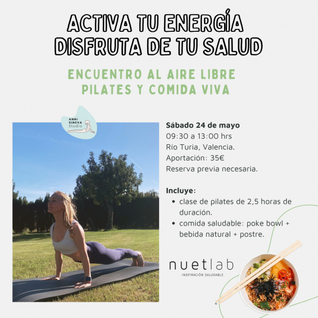 pilates y alimentación natural al aire libre